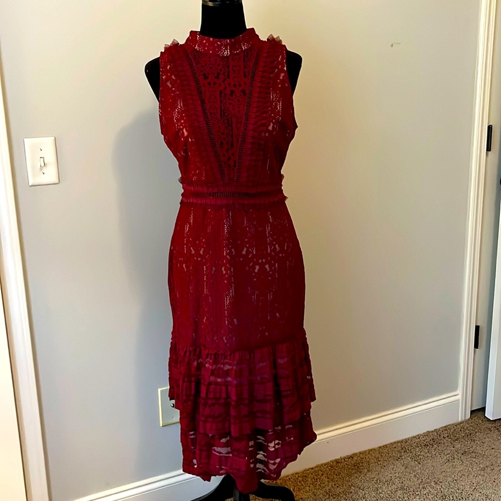 Burgundy lace dress